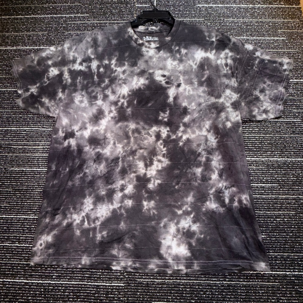 Inuyasha T-Shirt Men XL Gray Black Tie Dye Anime Manga 2009 Streetwear Tee